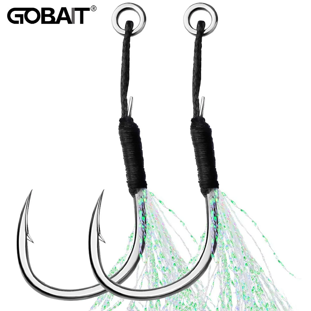 Anzuelo de asistencia jigging con plumas acero carbono - imagen 4