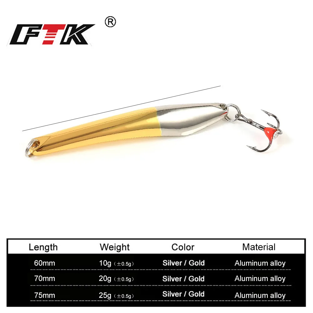 FTK Ice Lure – Jig metálico con anzuelo triple para perca y lucio - imagen 4