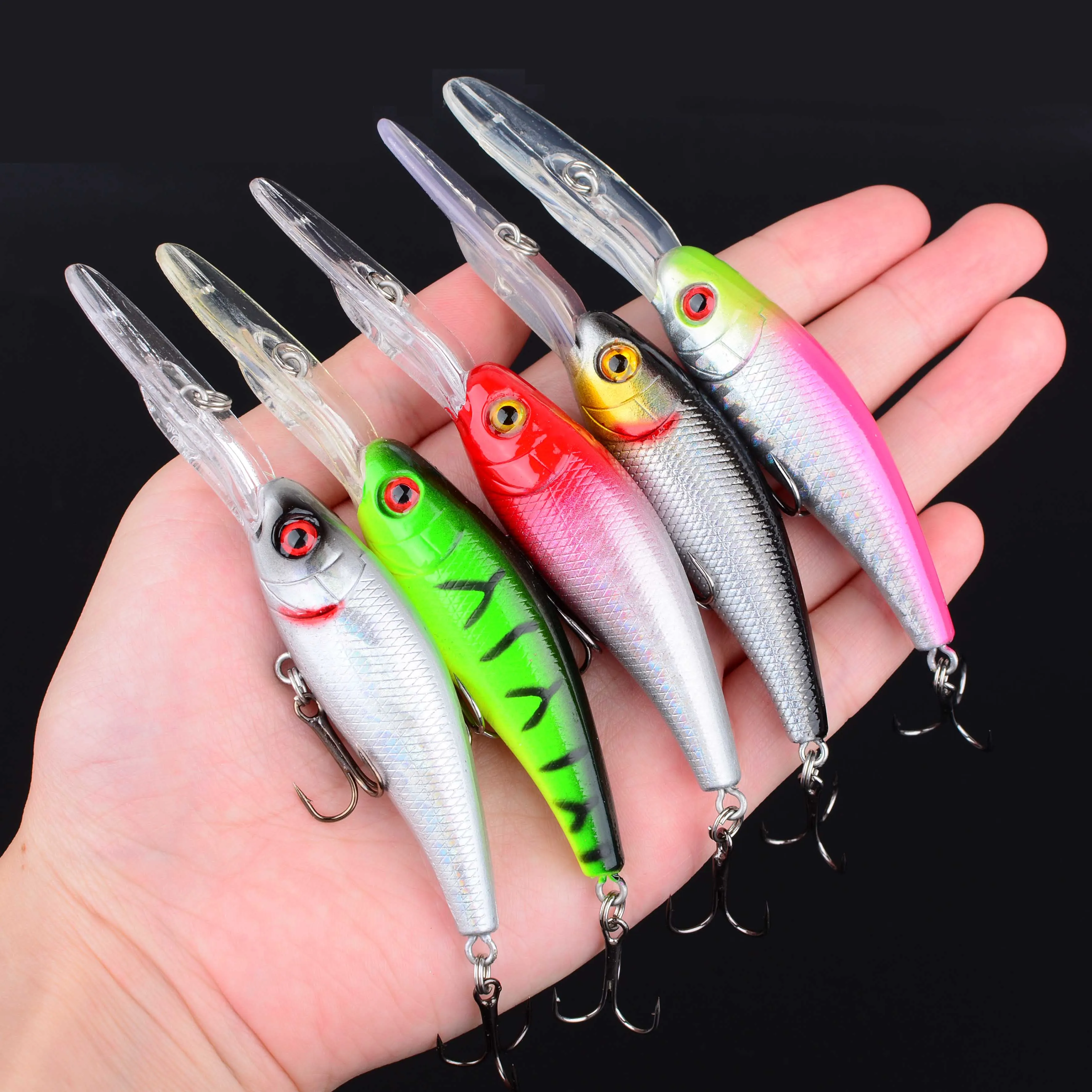 Señuelo flotante minnow con anzuelos triples