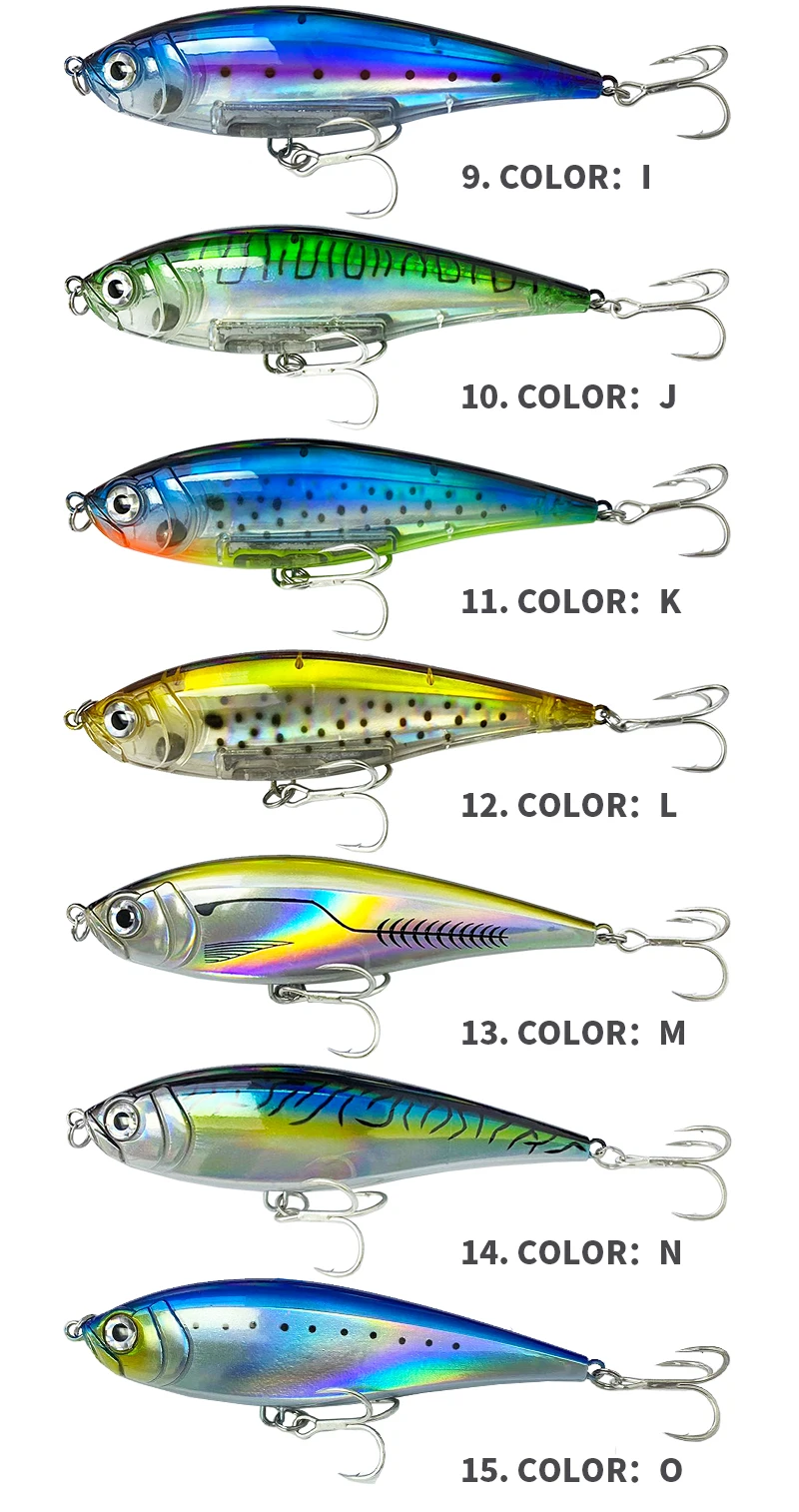 Colección completa de colores del señuelo lápiz flotante