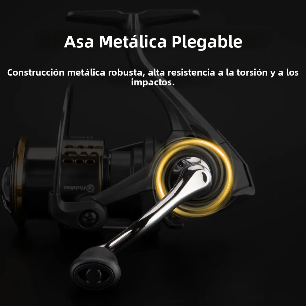 Huidiao Carrete de pesca ultraligero giratorio compacto y portátil - imagen 3