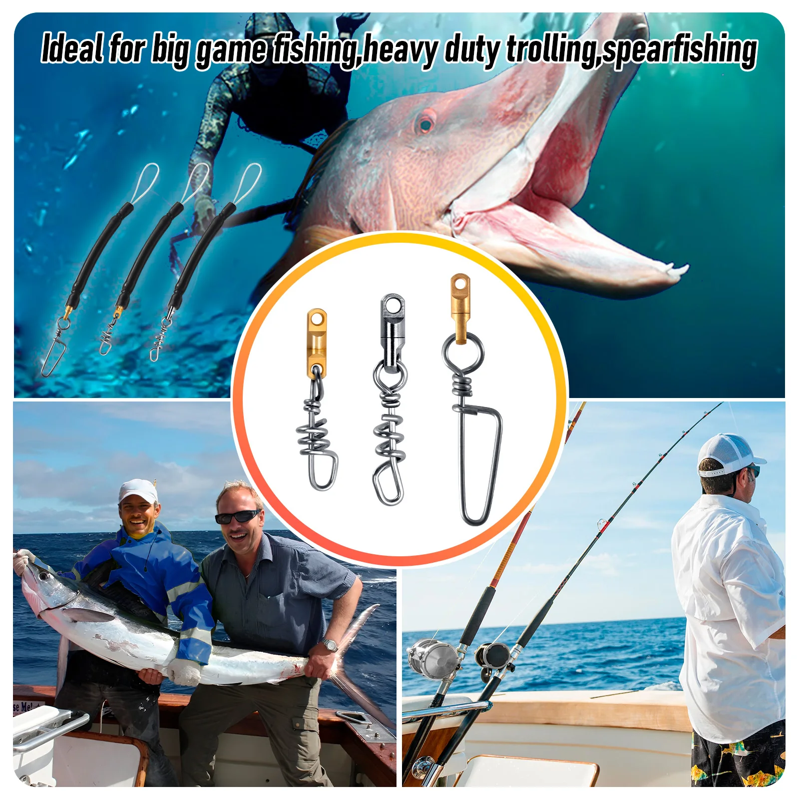 Conector giratorio inox alta resistencia para pesca deportiva - imagen 3