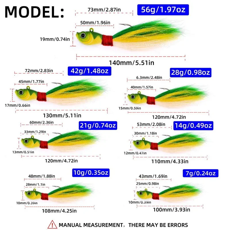 Jig Heads Caballo Glow para lubina 7-56g - imagen 4