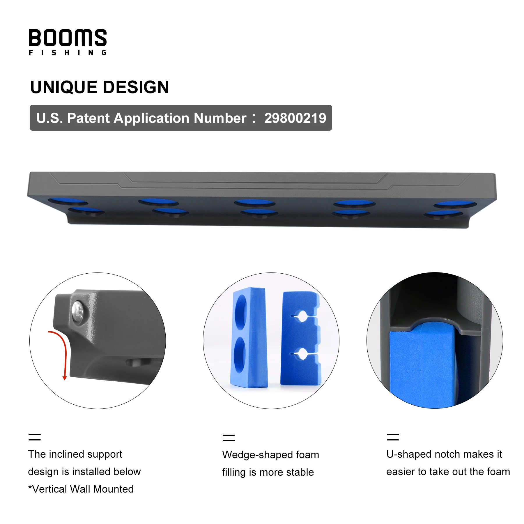 Booms Fishing soporte pared para cañas vertical, colgador - imagen 4