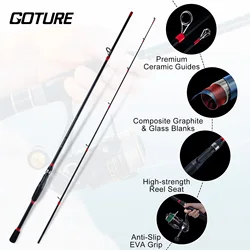 Caña de spinning GOTURE M de carbono y fibra para casting