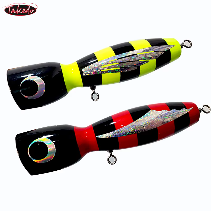Takedo señuelo madera flotante Swimbait Topwater Wobbler lucio atún - imagen 3