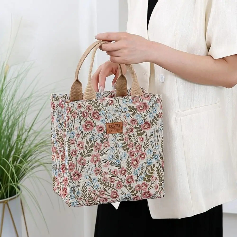 Bolsa térmica impermeable estampado floral gran capacidad aislada - imagen 3