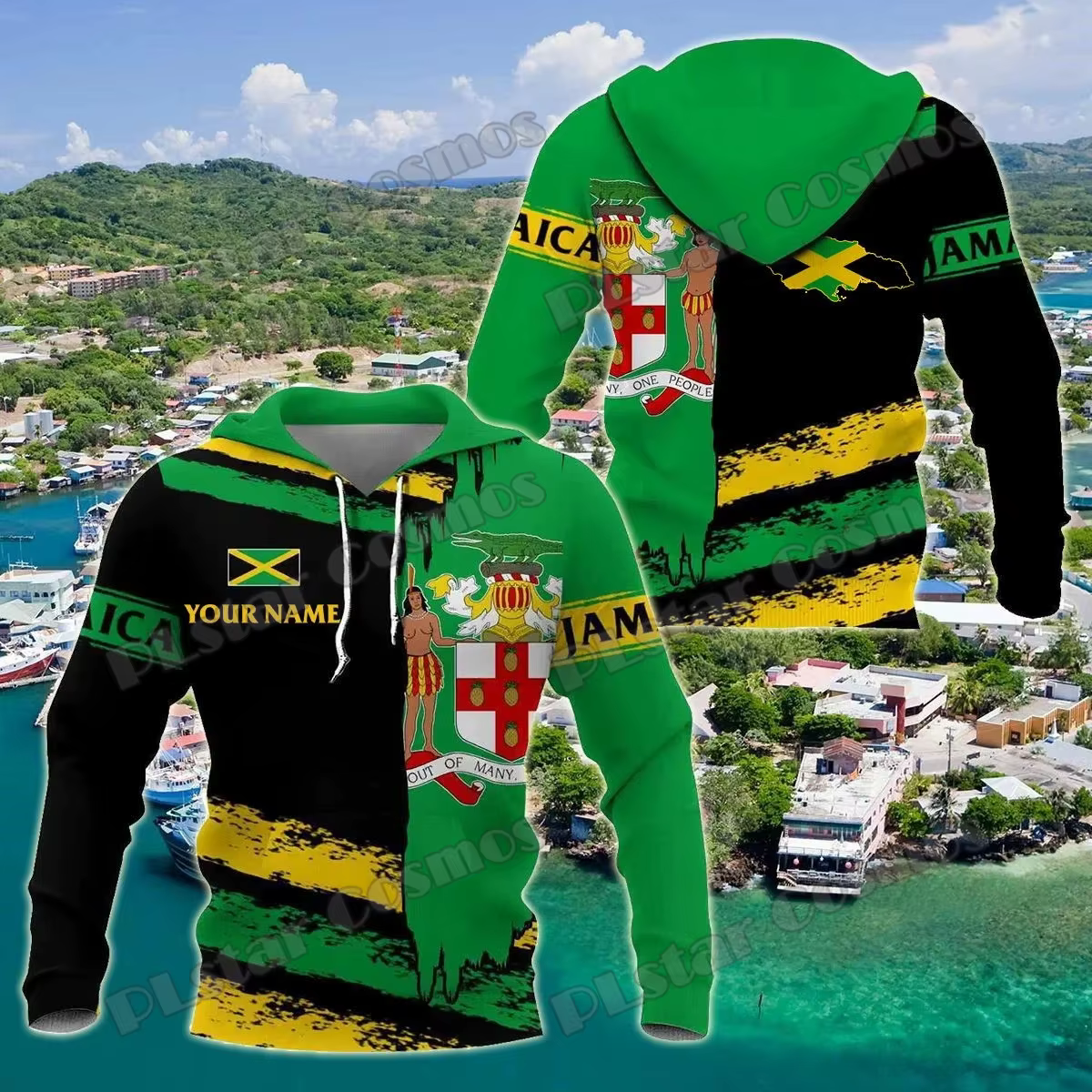 Sudadera con Capucha PLstar Cosmos – Estampado 3D Bandera Jamaica - imagen 4