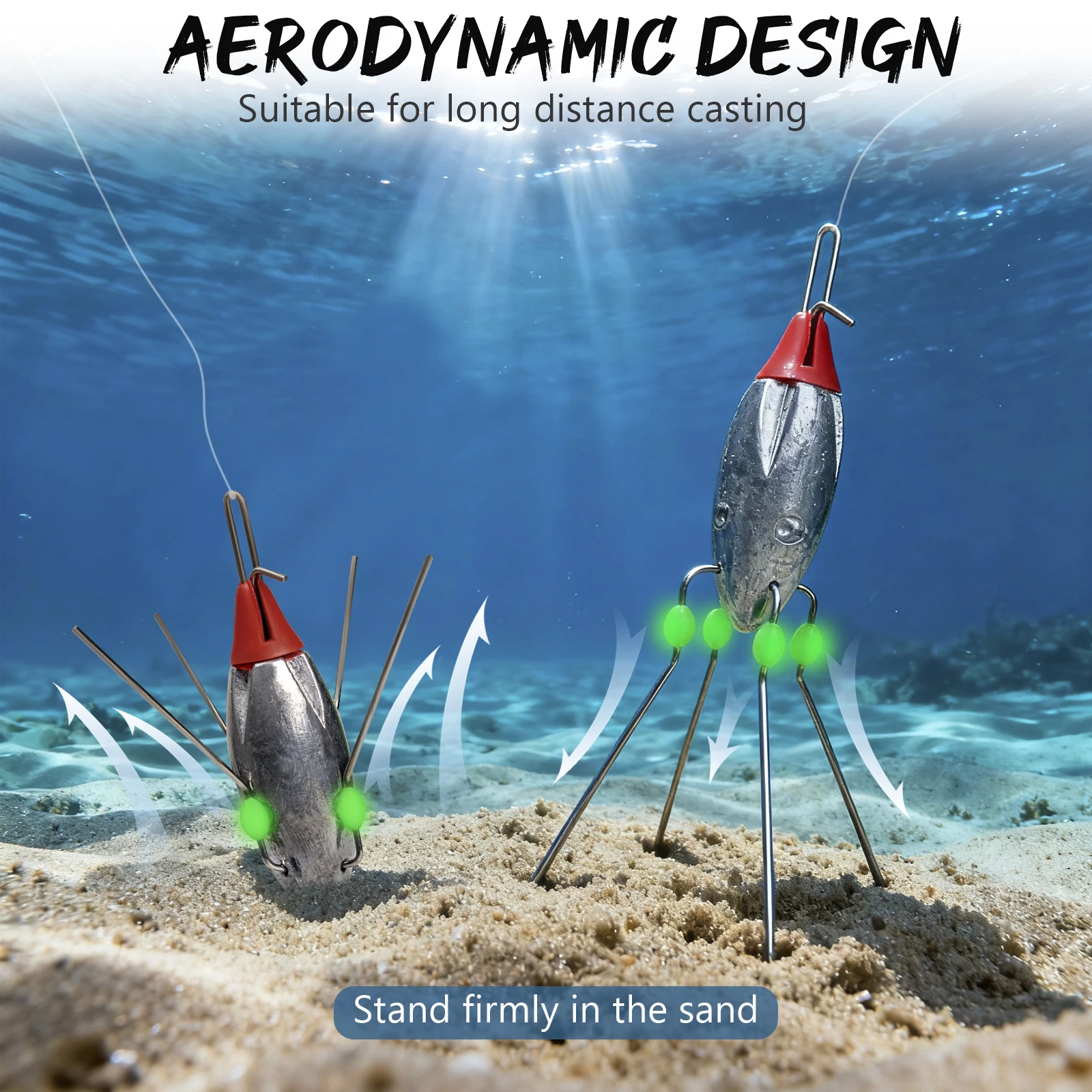 Plomos Sputnik surfcasting con cuentas luminosas y hundimiento rápido - imagen 3