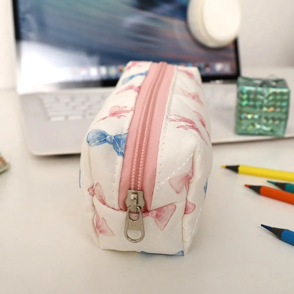 Bolsa para bolígrafos floral con lazo simple, organizador portátil - imagen 3