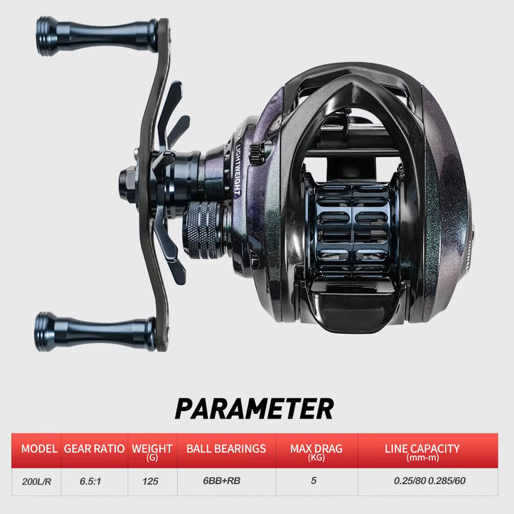 Carrete Baitcasting BFS ultraligero – Rodamientos cerámicos, arrastre 5kg - imagen 3