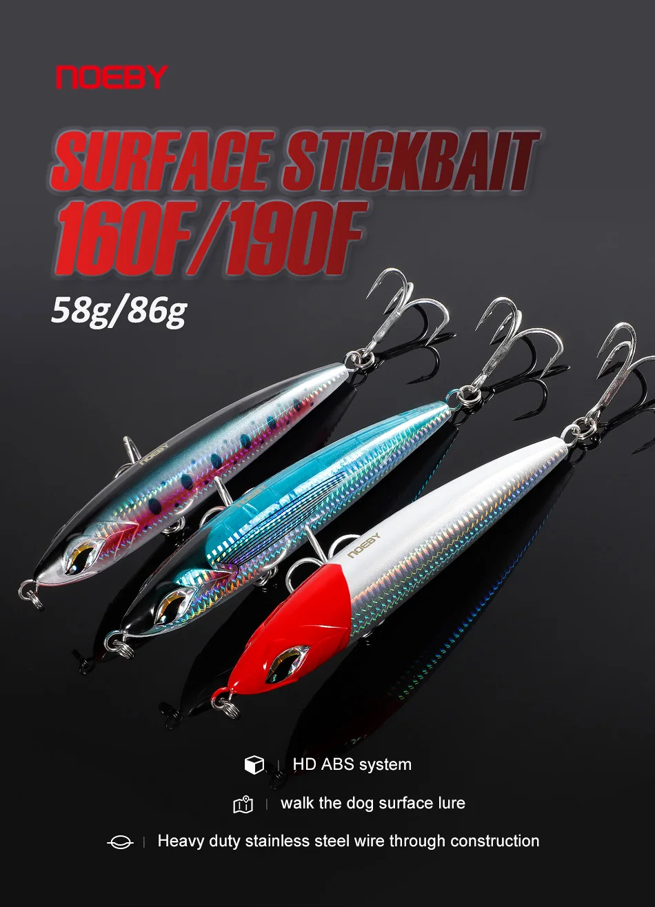 Señuelo Big Pencil stickbait en superficie