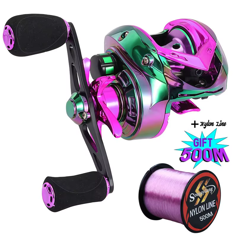 Carrete Baitcasting Sougayilang colorido – 7,2:1 con freno magnético