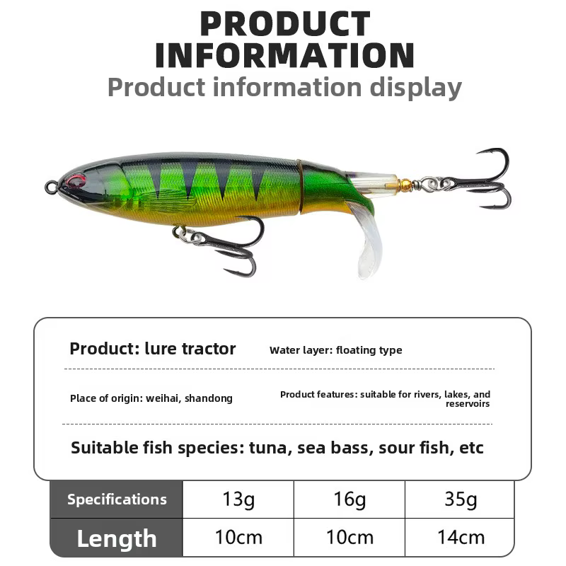 Whopper Plopper Minnow – Señuelo Crankbait con Cola Giratoria - imagen 3