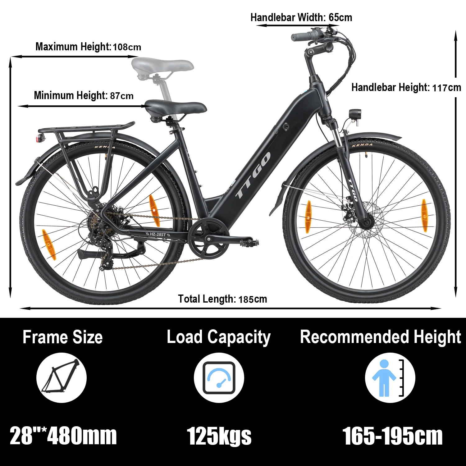 Bicicleta eléctrica TTGO de aluminio ligera para uso diario - imagen 4
