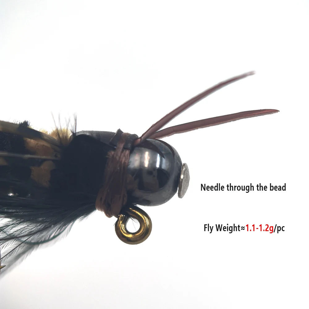 ICERIO Mosca Stonefly Beadhead con Patas de Goma – Ninfa para Trucha - imagen 5