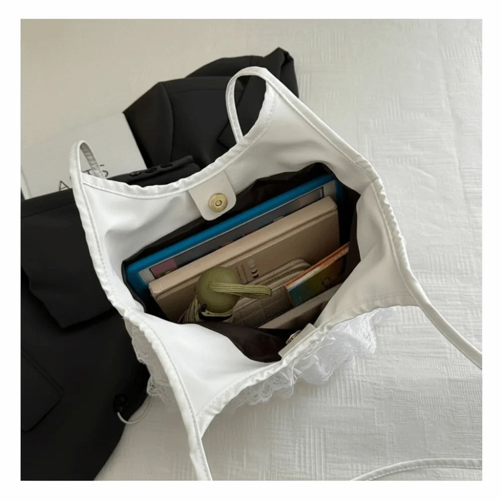Bolsa tote de encaje veraniego con gran capacidad y bandolera - imagen 3