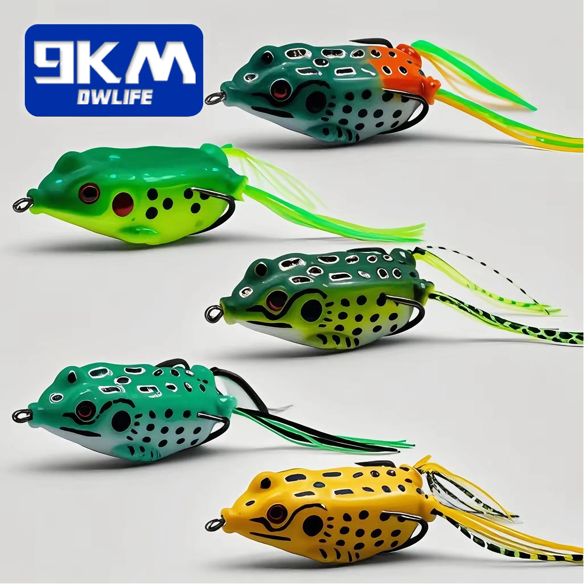 Señuelo rana topwater para lubina con cola horquilla PVC vinilo suave - imagen 4