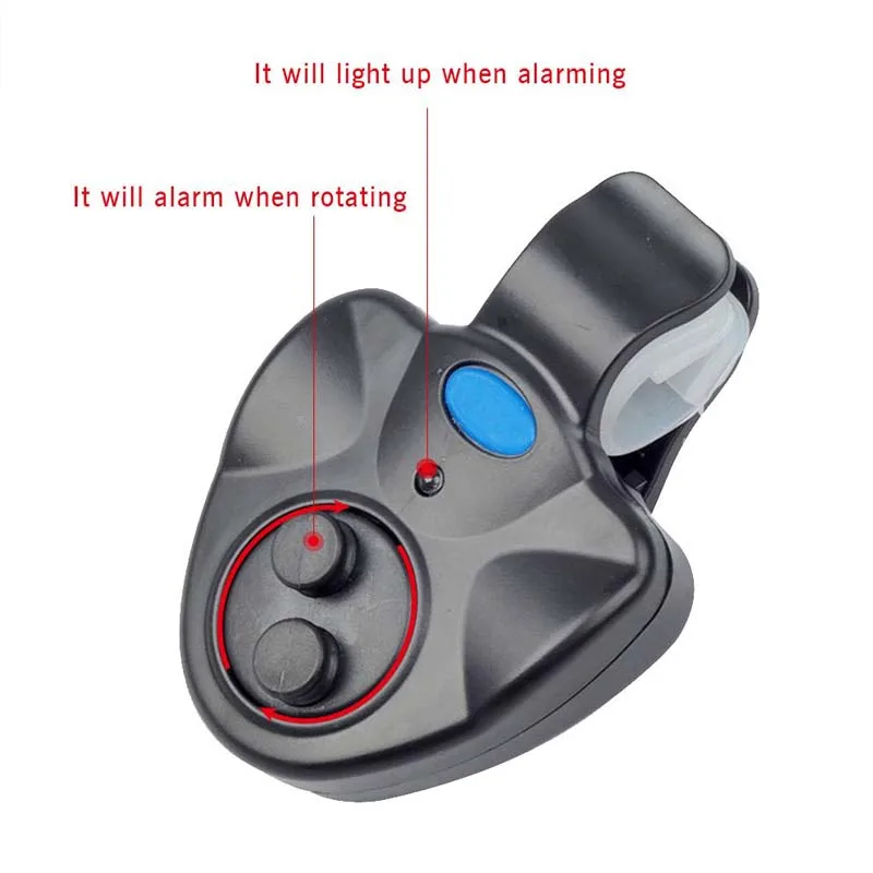 Alarma de picada para caña con LED y clip, alta sensibilidad nocturna - imagen 4