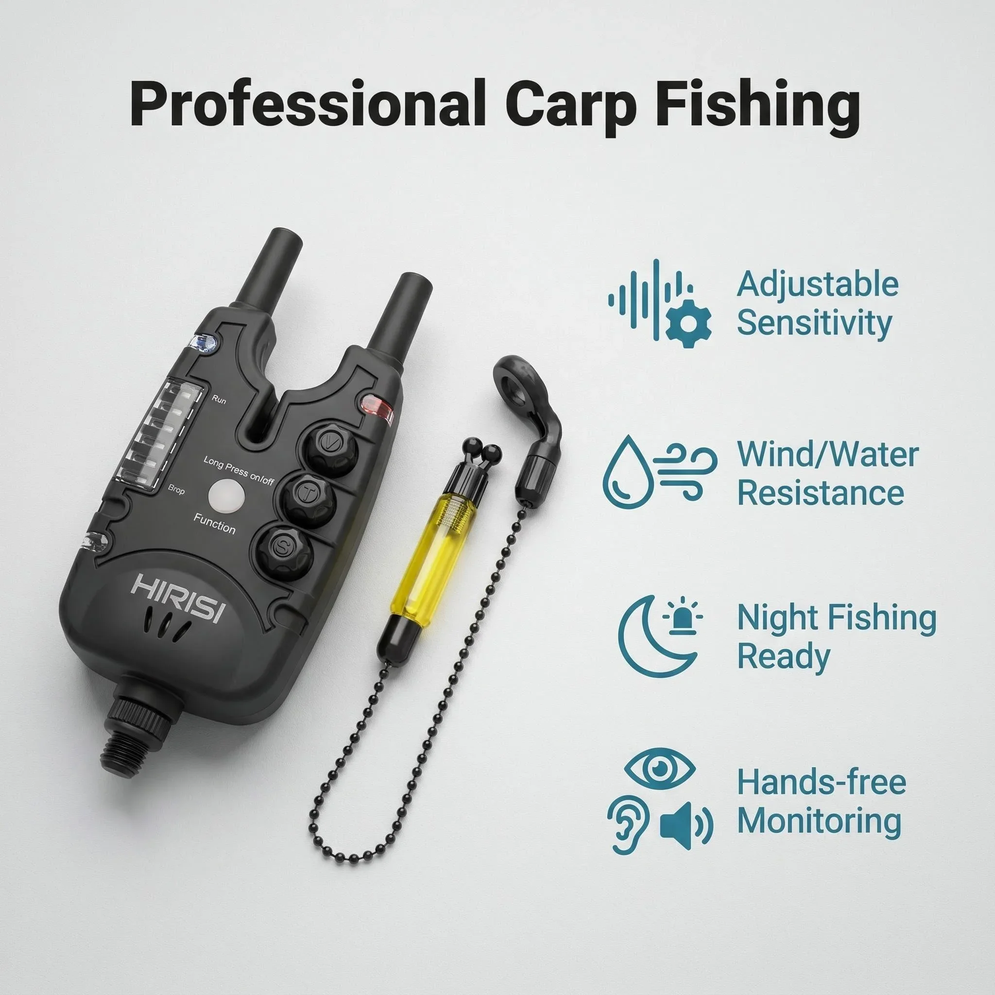 Alarma e indicador LED para pesca