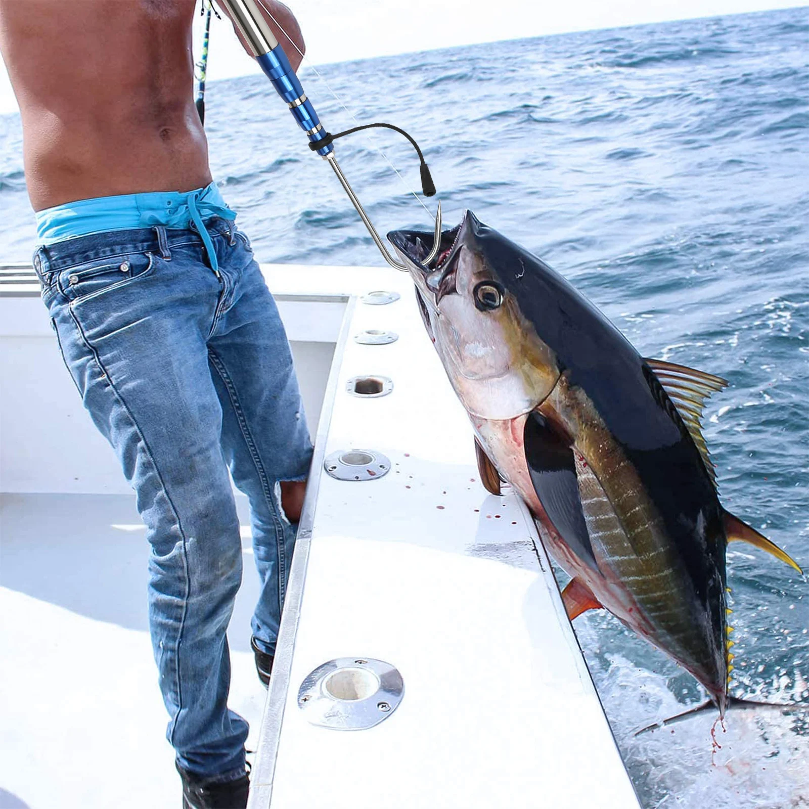 SANLIKE Gancho de Pesca Telescópico ligero y afilado para agua salada - imagen 3
