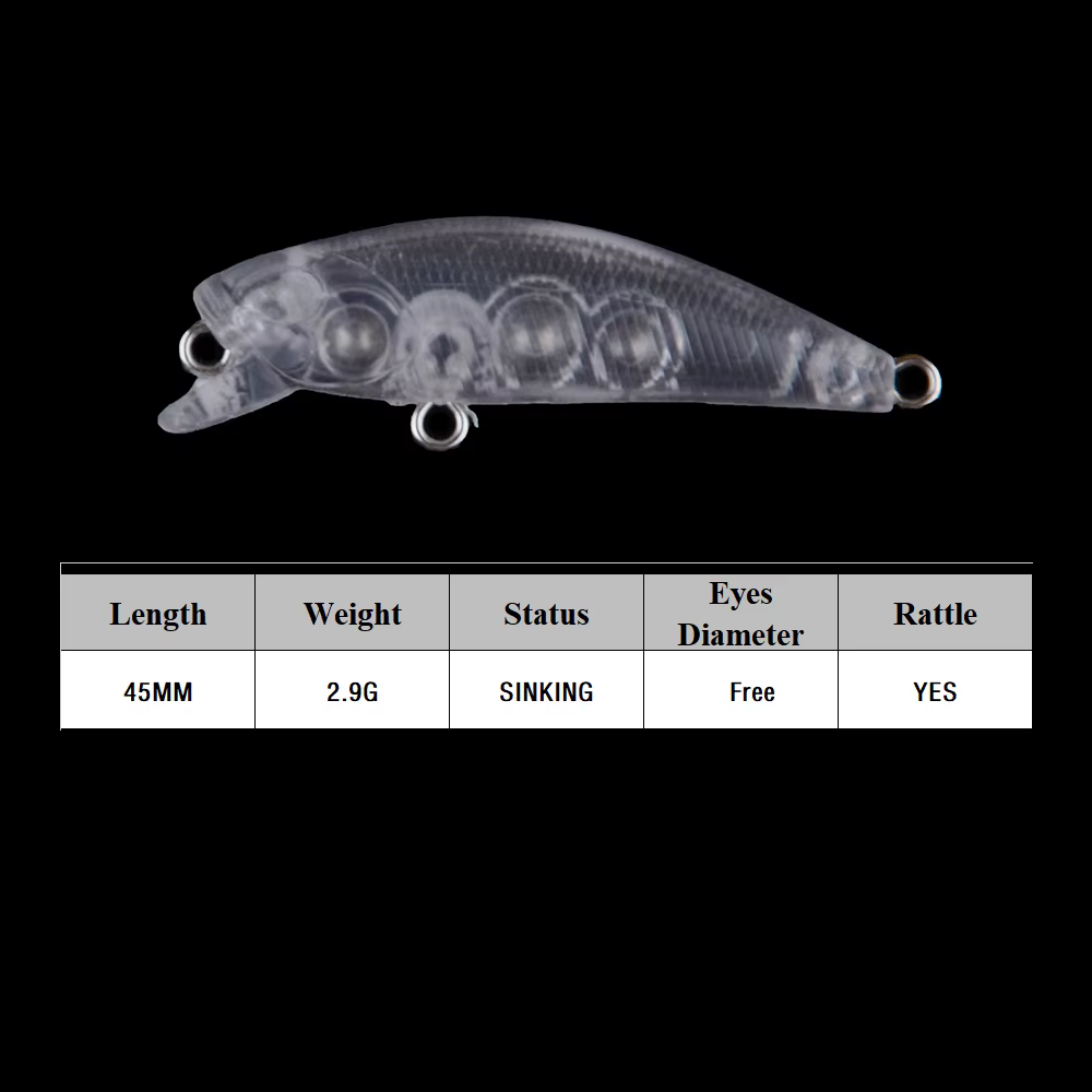 Señuelos Micro Minnow sin pintar 45mm – Hundimiento lento artesanal - imagen 2