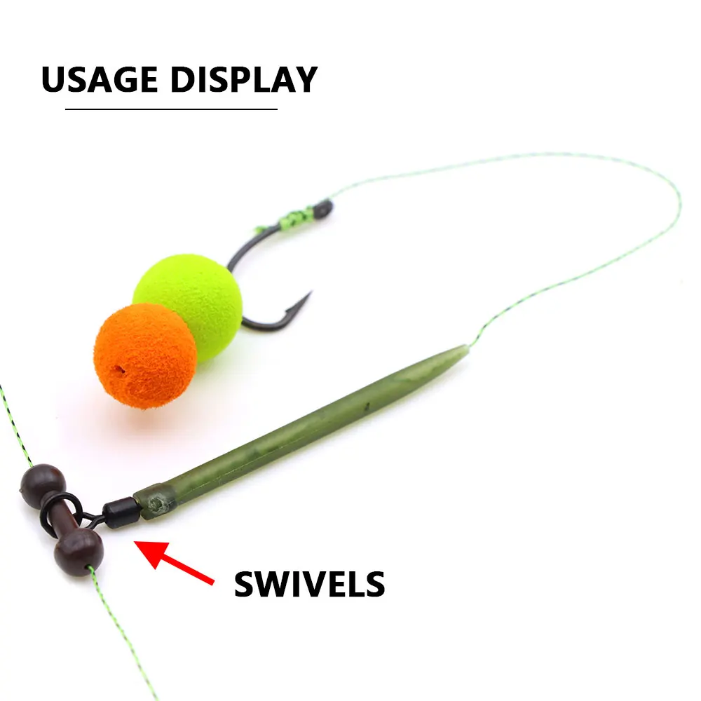 Giratorios flexibles para pesca de carpa – Cambio rápido aparejo pelo - imagen 2