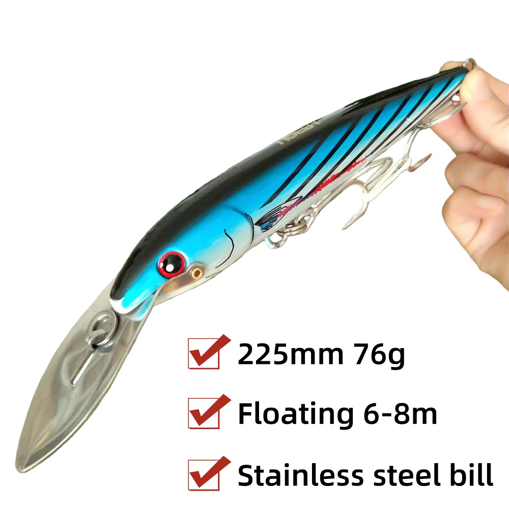 Señuelo flotante Minnow NOEBY de 225 mm para pesca de depredadores