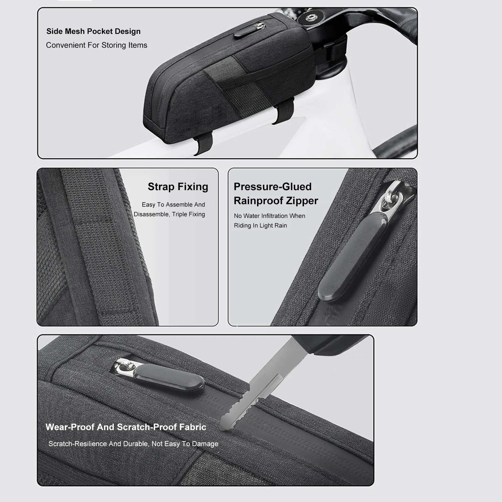 Bolsa aerodinámica para bicicleta de montaña con cierre triple gancho - imagen 3