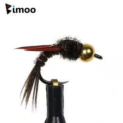 Bimoo Beadhead Caddis Marrón #10-#12 – Anzuelo sin púas para Trucha