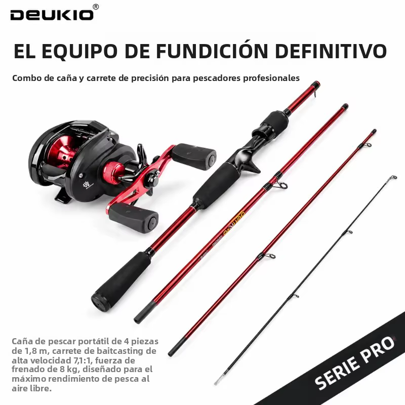 DEUKIO Combo de Caña y Carrete de Pesca de Viaje - imagen 5