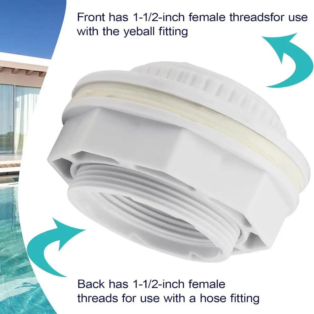 Conector retorno piscina rosca FIP con tuerca seguridad y junta - imagen 5