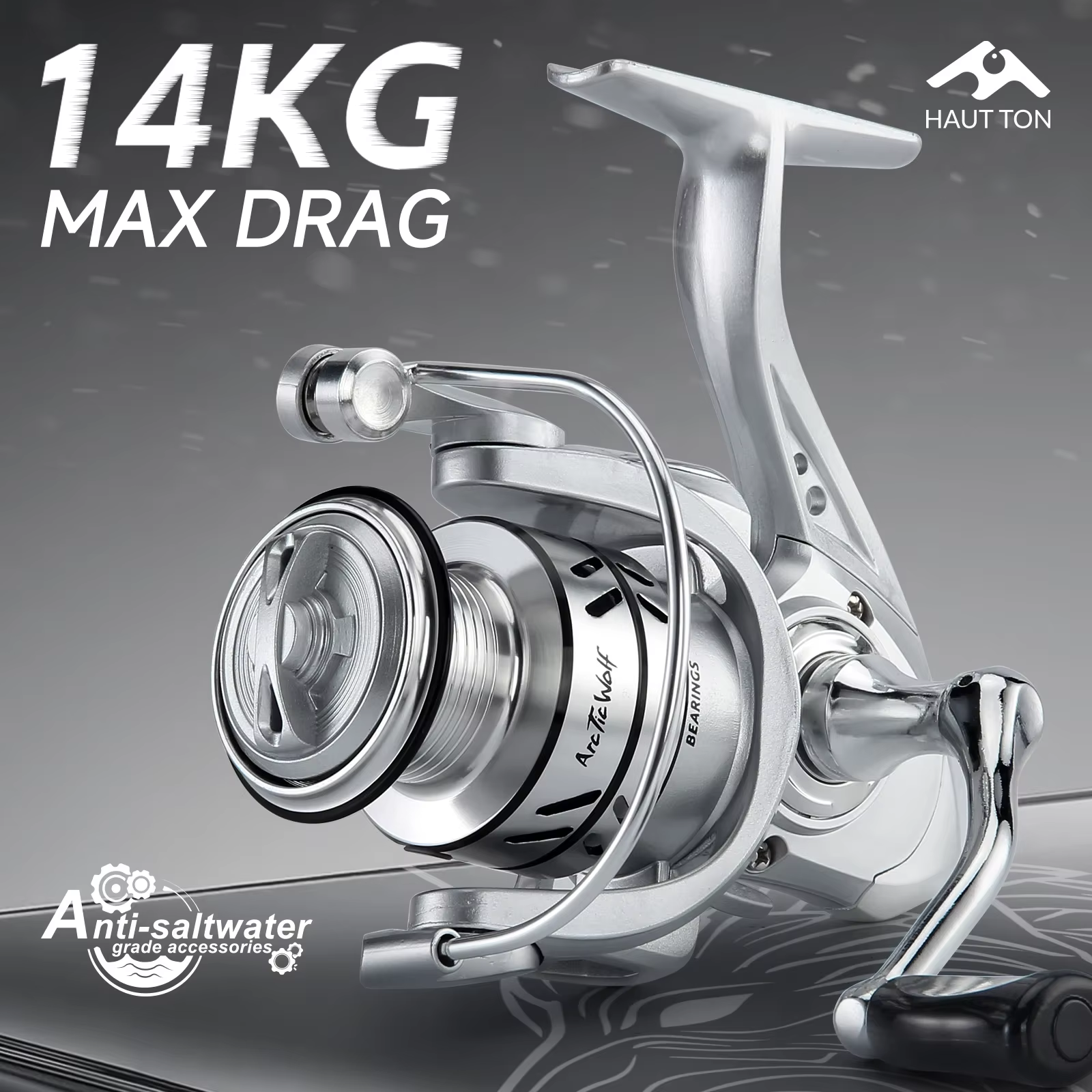 Carrete Spinning Alta Gama 14KG – para Agua Salada y Dulce