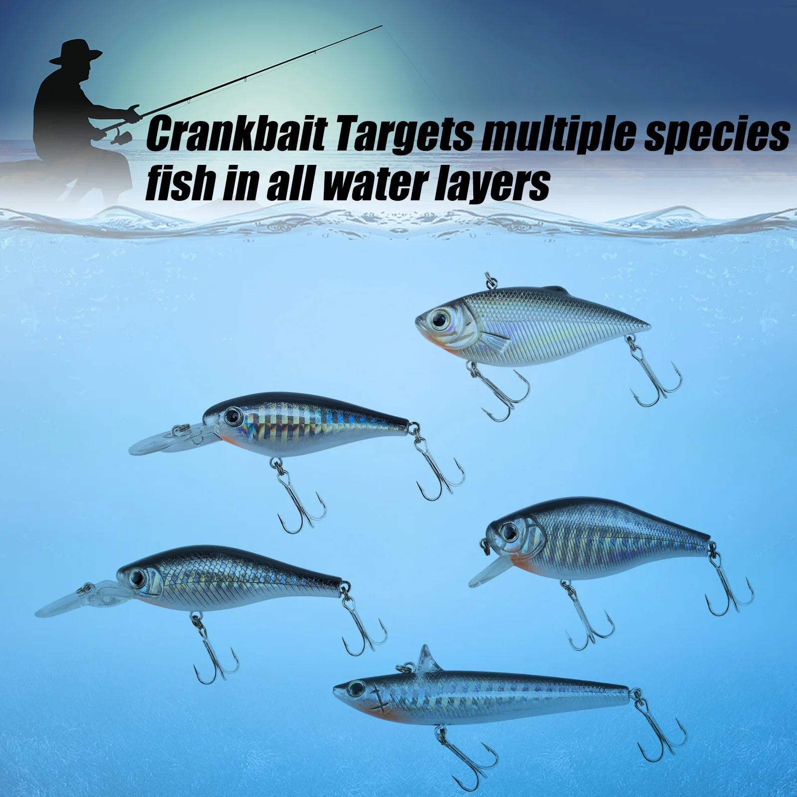 Crankbait VIB minnow de buceo profundo para agua salada, lucio - imagen 3