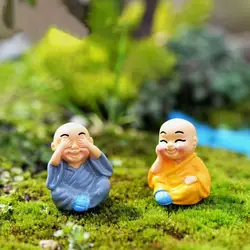 Figuras de monje budista de resina para micropaisajes DIY