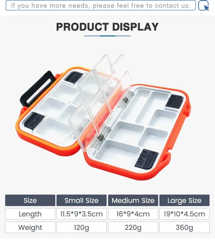 Caja abierta mostrando compartimentos