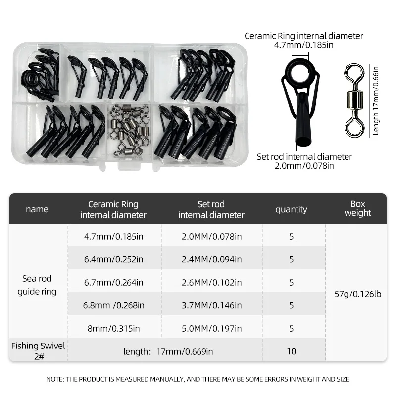 ShareShark Anillas de guía negras para cañas spinning y casting - imagen 4