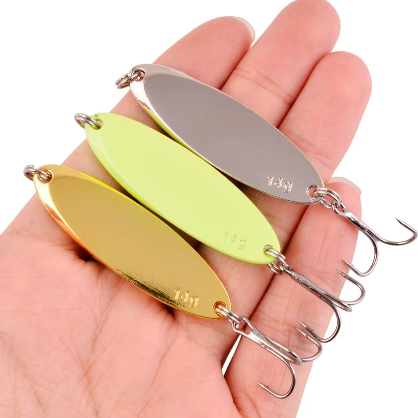 Spinner metálico con anzuelo triple – Cuchara para agua dulce y salada - imagen 4