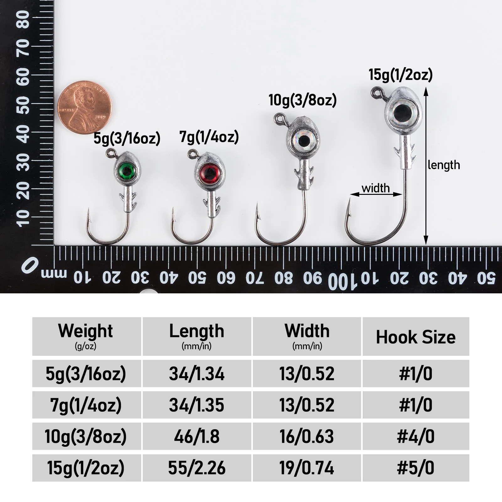 Jig Head ojos 3D para vinilo – agua dulce y salada - imagen 5