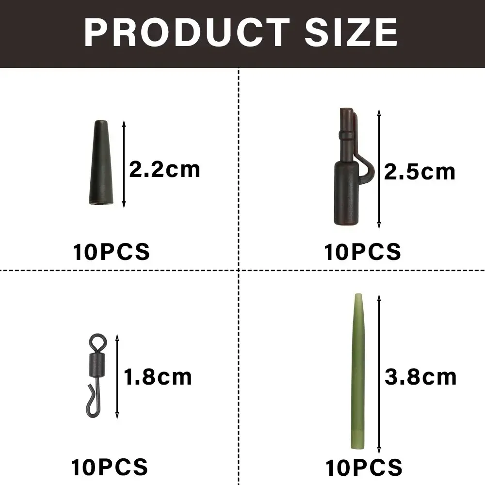Kit accesorios pesca carpa – antienredos, giratorios y clips plomo - imagen 4