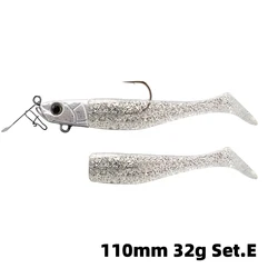 TSURINOYA Flutter señuelo blando cola en T con jig para lubina