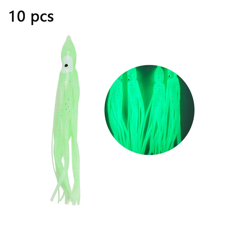 Señuelo de silicona: pulpo luminosa con ojos 3D para curricán