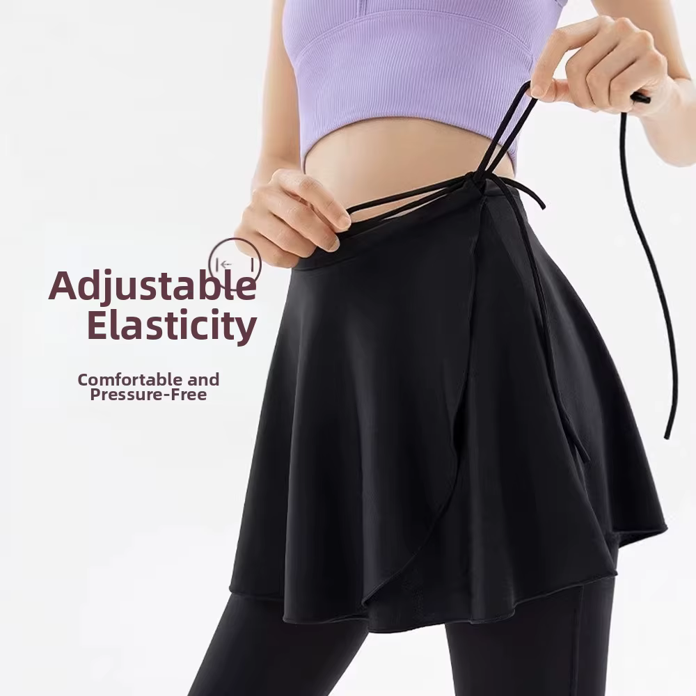 Falda yoga de seda helada ajustable anti-rozaduras para gimnasio - imagen 5