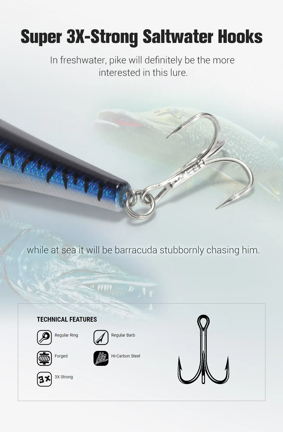 Perfil tipo minnow para lucio