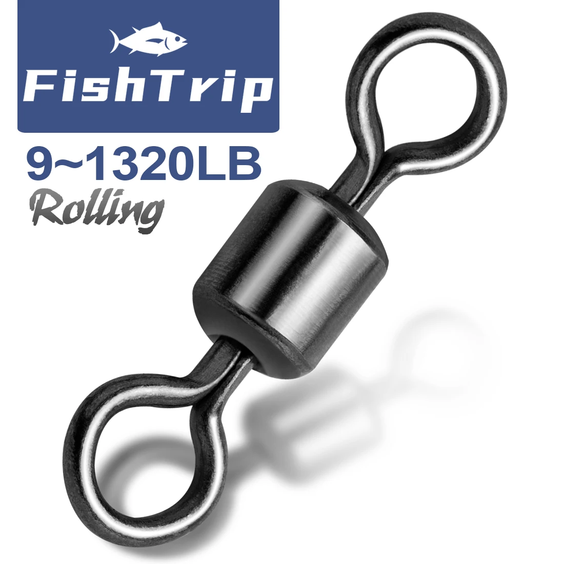 FishTrip Eslabones Giratorios Acero Inox Níquel Negro Agua Salada