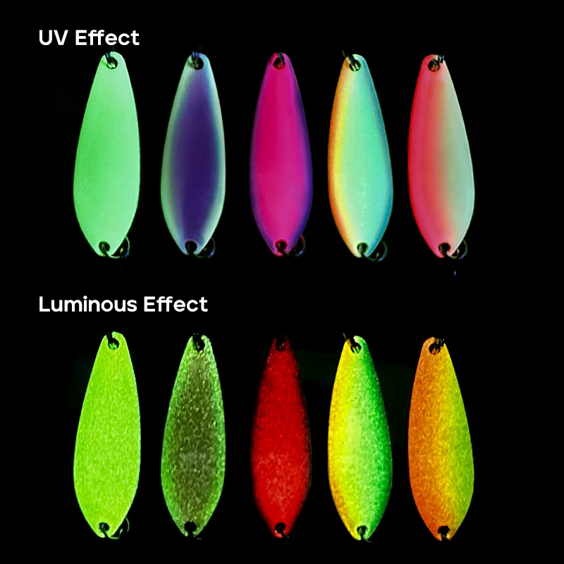 LETOYO Señuelo Hoja de Sauce Luminoso UV Cobre para Trucha - imagen 4