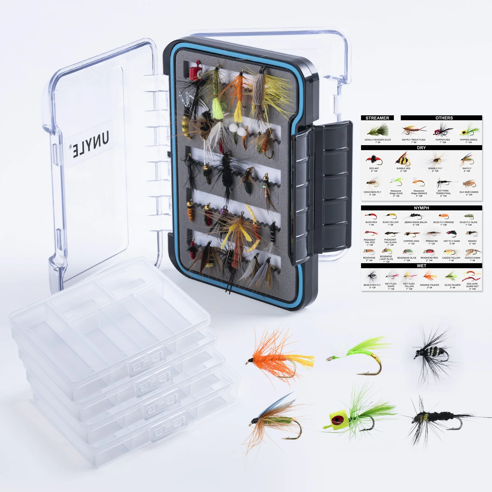 Combo de moscas secas para pesca con mosca