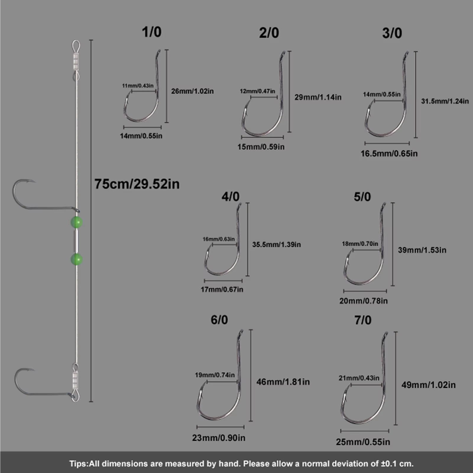 Líneas de Pesca en Acero Inoxidable con Anzuelos Dobles – Distancia Ajustable - imagen 2