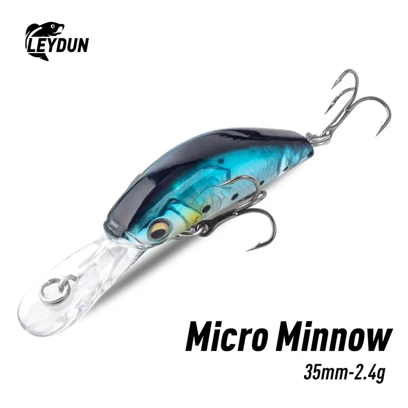 Micro wobblers Minnow duros de buena acción para lubina y lucio