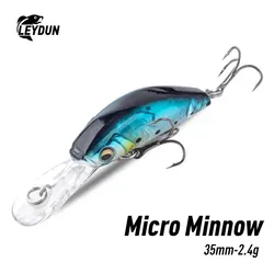 Micro wobblers Minnow duros de buena acción para lubina y lucio